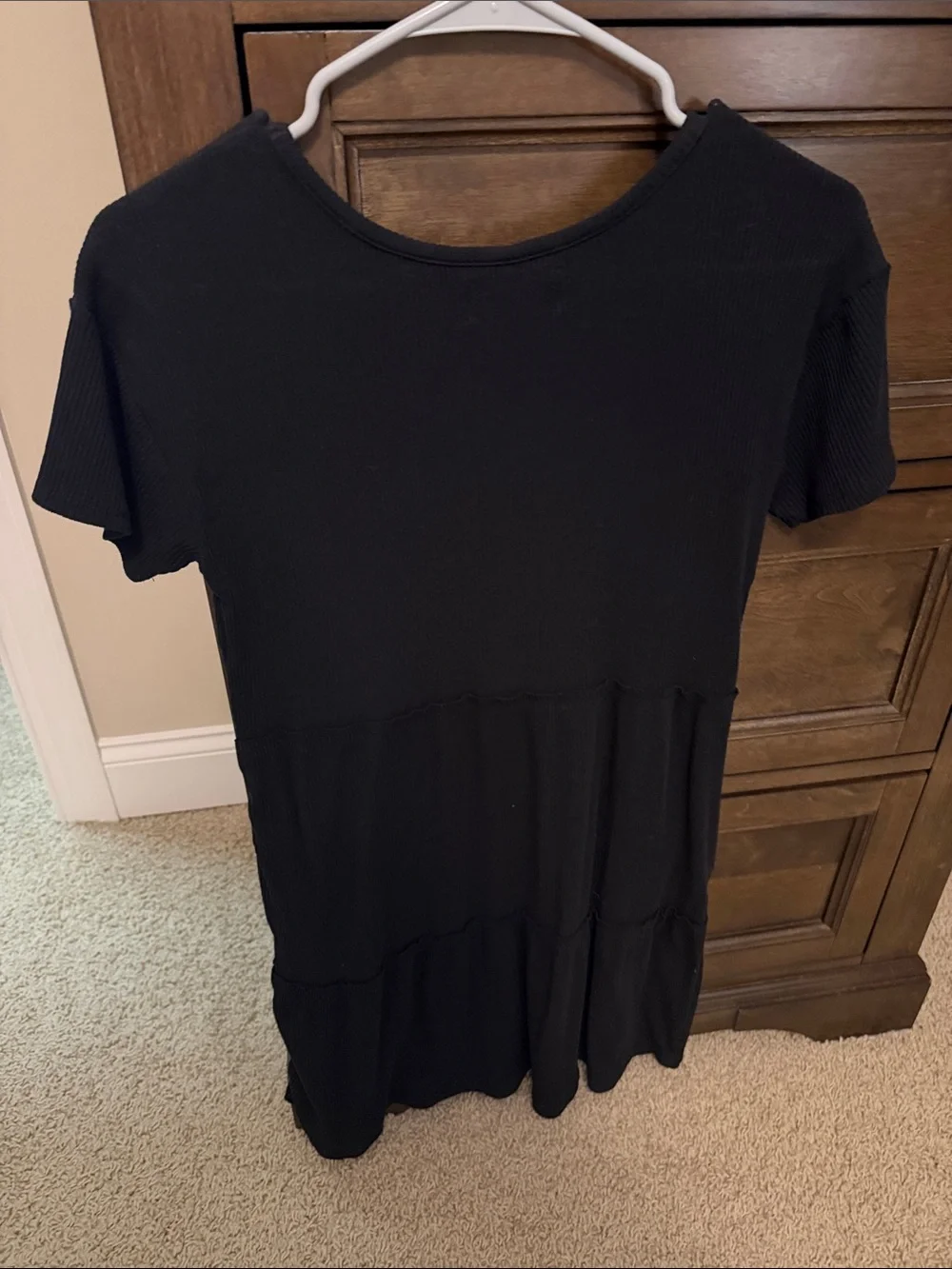 Black Short Sleeve Tiered Knit dress  - old navy girls size XL